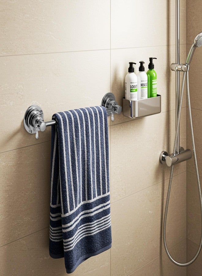 wutfuooo Extendable 17-28 inch Suction Cup Towel Bar,Bath Shower Towel Holder Shower Door Adhesive Towel Bar Suction Towel Rack (Suction Cup, Chrome) - Image 4